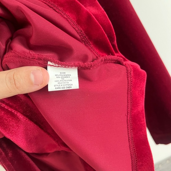 Elementz Y2K extravagant Rich Red Velvet top S - Picture 3 of 7